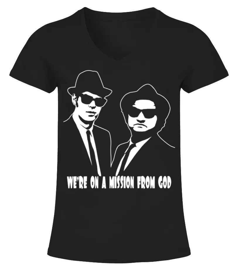 004 The Blues Brothers We're On A Mission From God Camiseta cuello pico Mujer