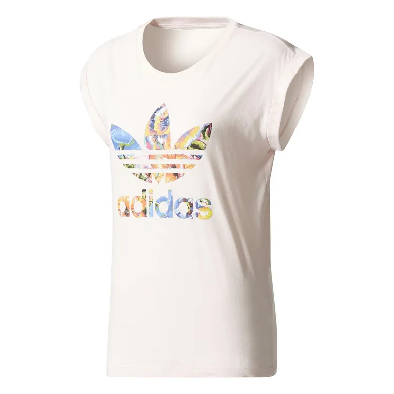 ADIDAS ORIGINALS THE FARM BOYFRIEND ROLLUP TEE W "FLORALITA" (HALO PINK)