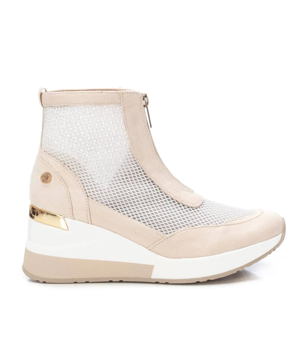 Botines deportivos beige para mujer