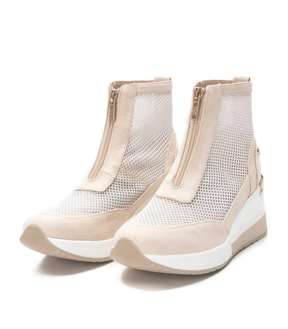 Botines deportivos beige para mujer
