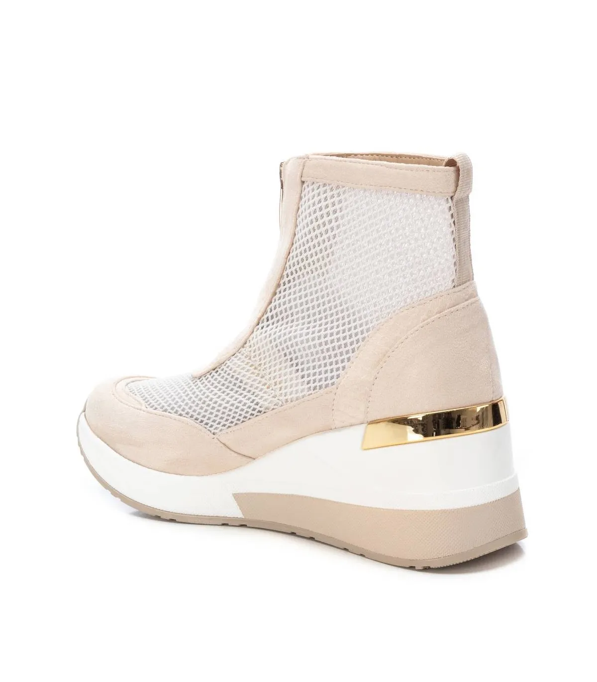 Botines deportivos beige para mujer