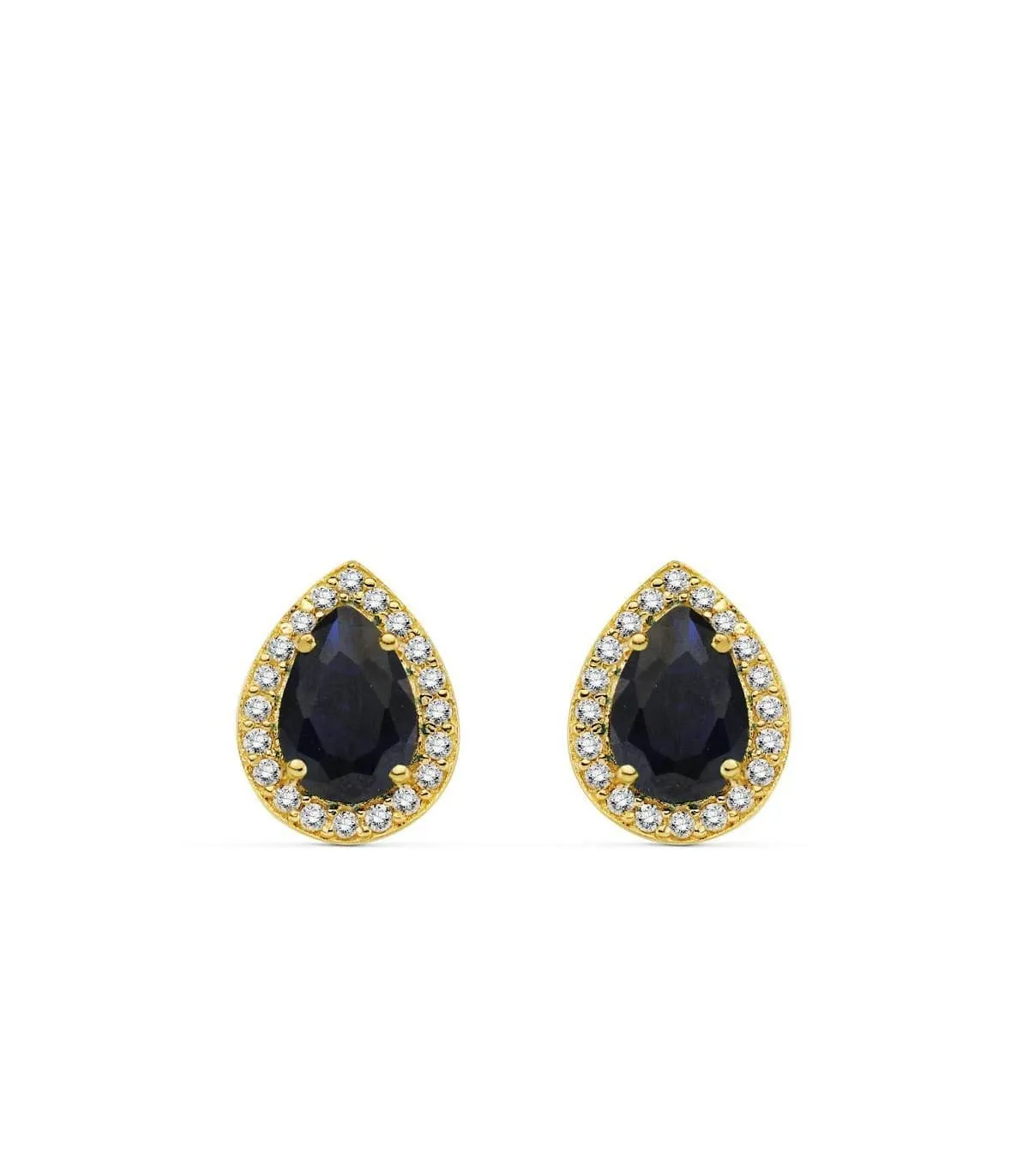 Boucles d'oreilles Acacia Bleue Or 18 K 10 MM