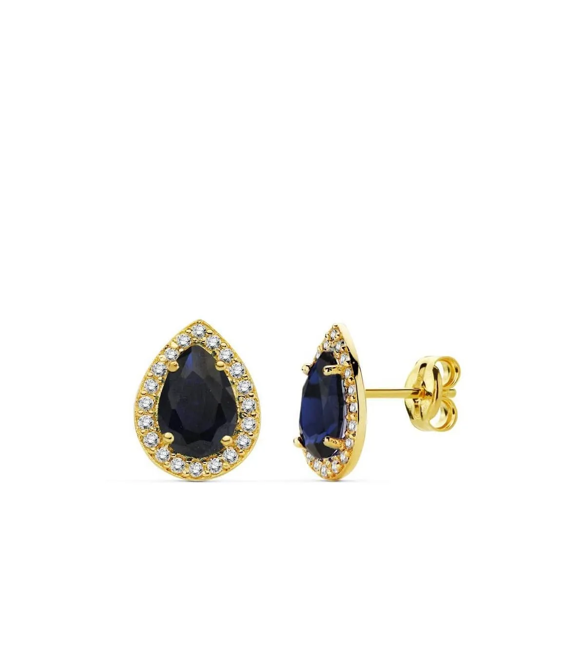 Boucles d'oreilles Acacia Bleue Or 18 K 10 MM