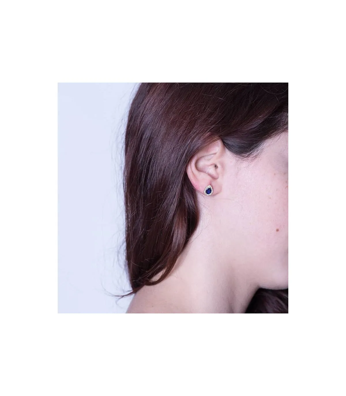 Boucles d'oreilles Acacia Bleue Or 18 K 10 MM