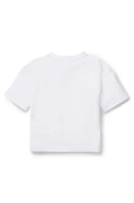 Camiseta para niños en algodón con logo cuadrado en estampado animal