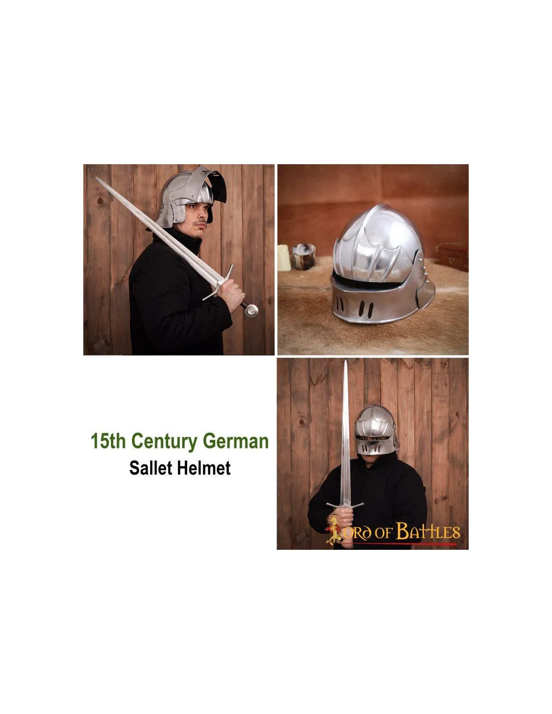 Casco alemán Sallet acero, siglo XV