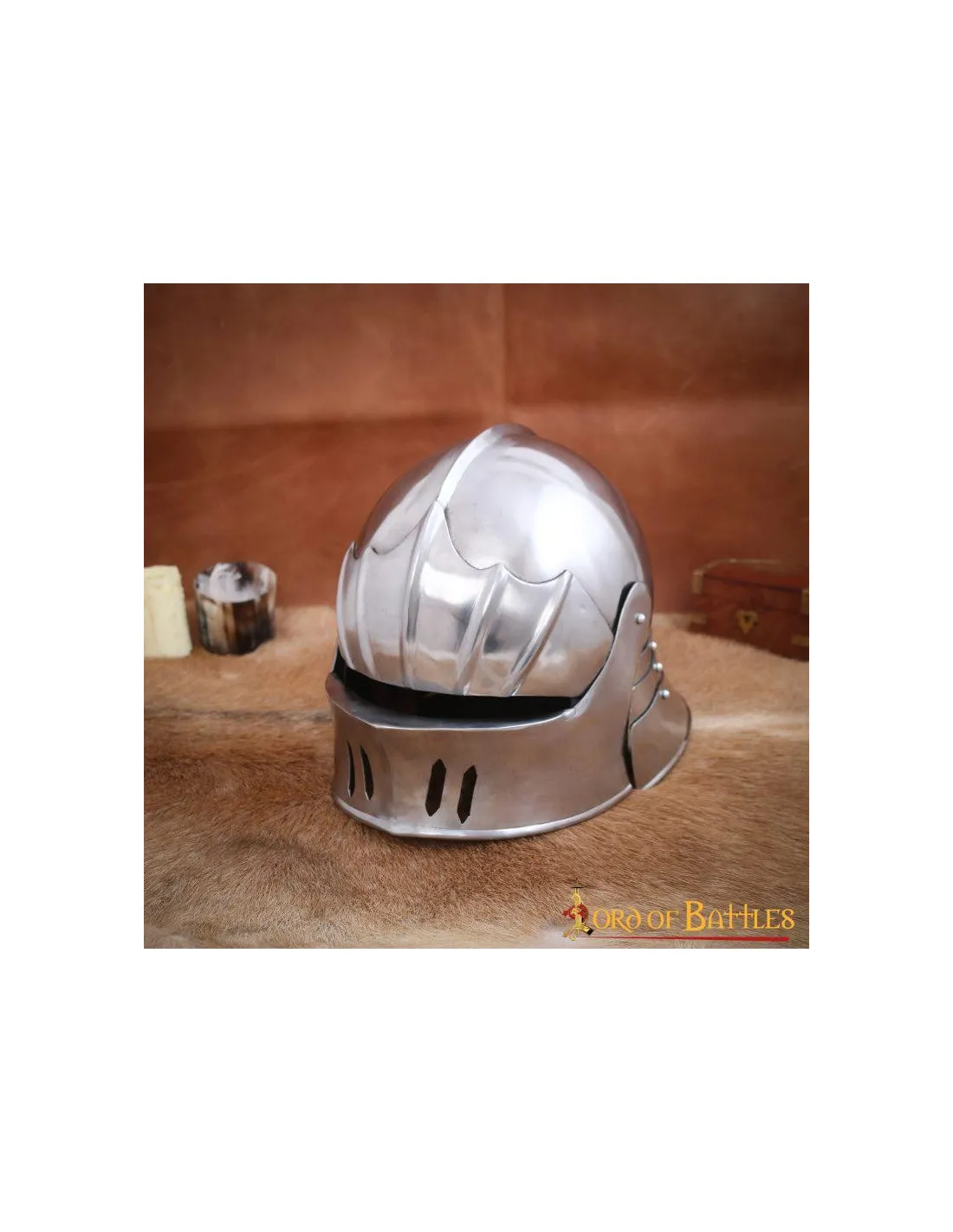 Casco alemán Sallet acero, siglo XV