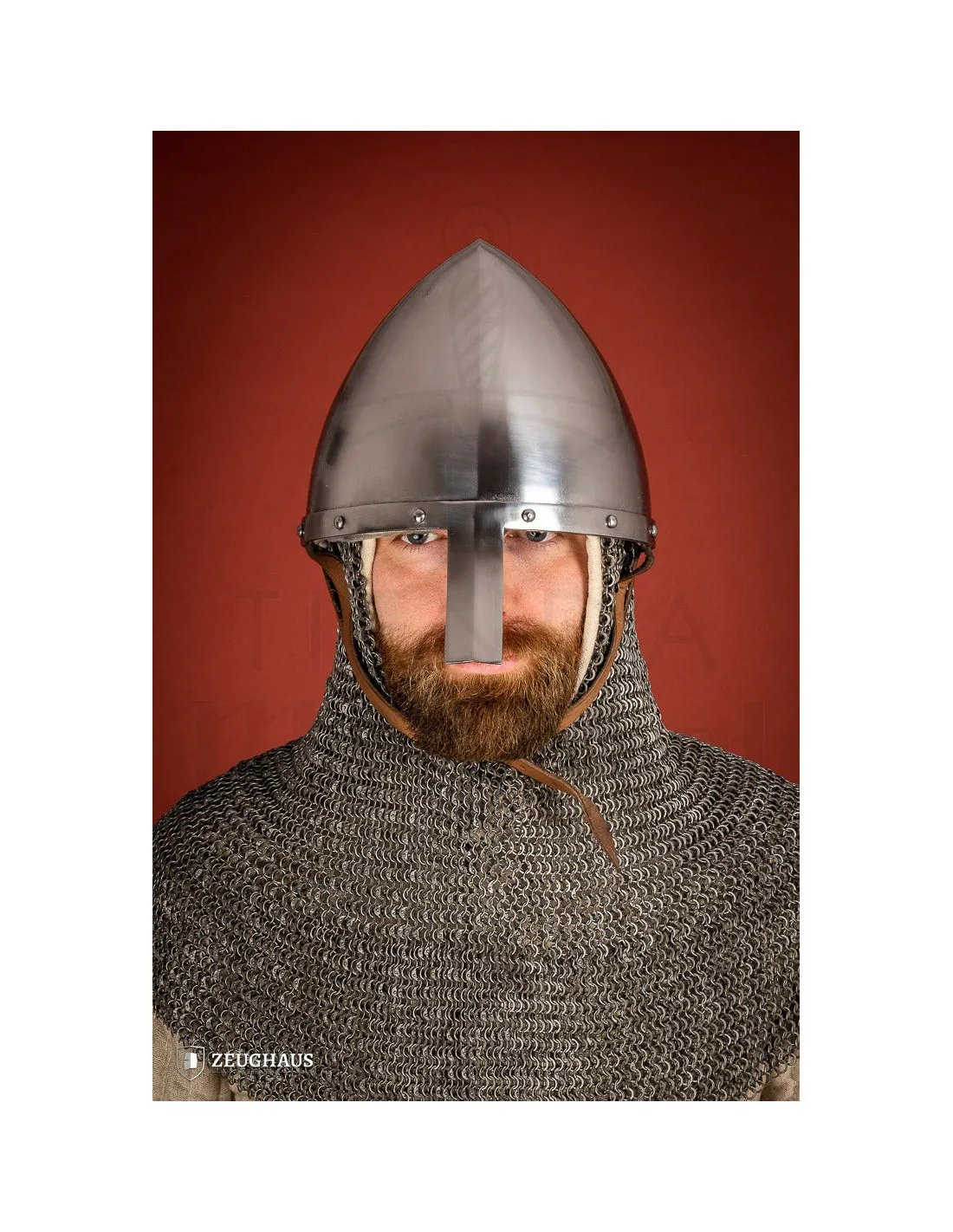 Casco frigio con protección nasal, acero 2mm.