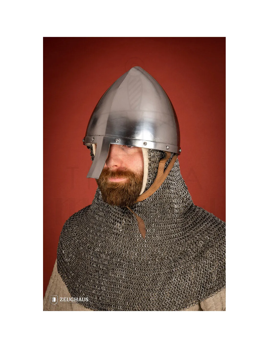Casco frigio con protección nasal, acero 2mm.