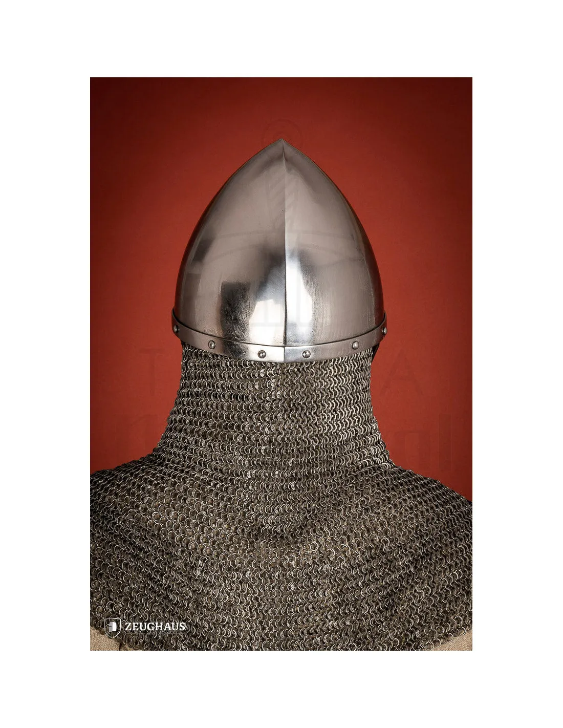 Casco frigio con protección nasal, acero 2mm.
