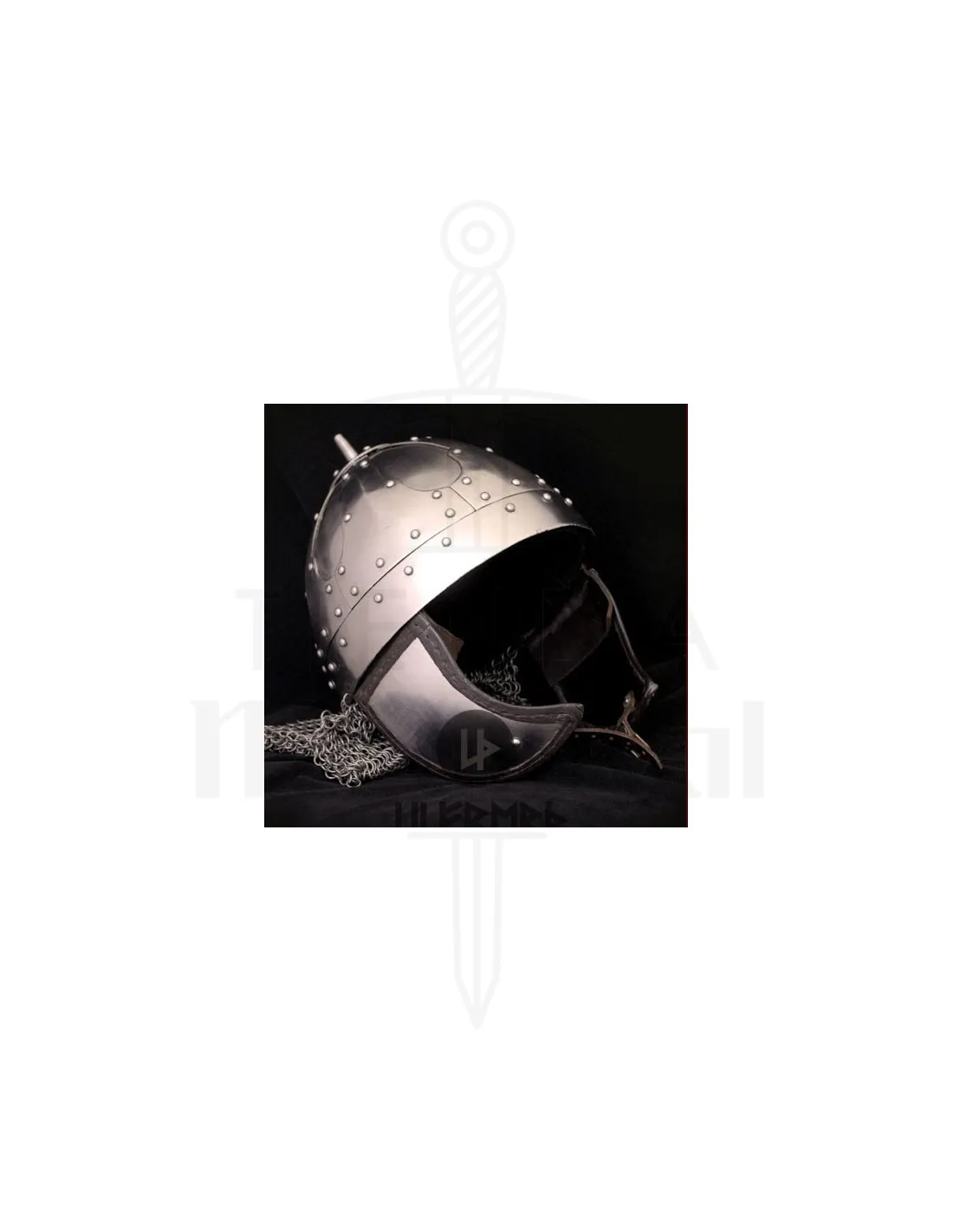 CASCO SPANGENHELMET CON GUARDAOREJAS Y AVENTAIL