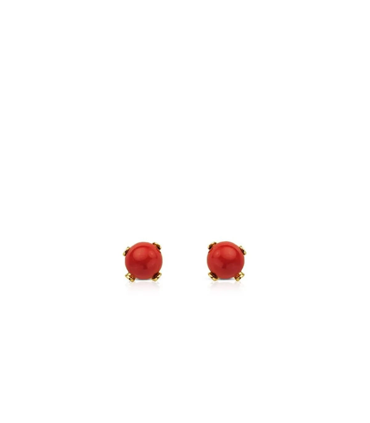 Clous d'oreilles Marianela Corail 3mm 18 Carats
