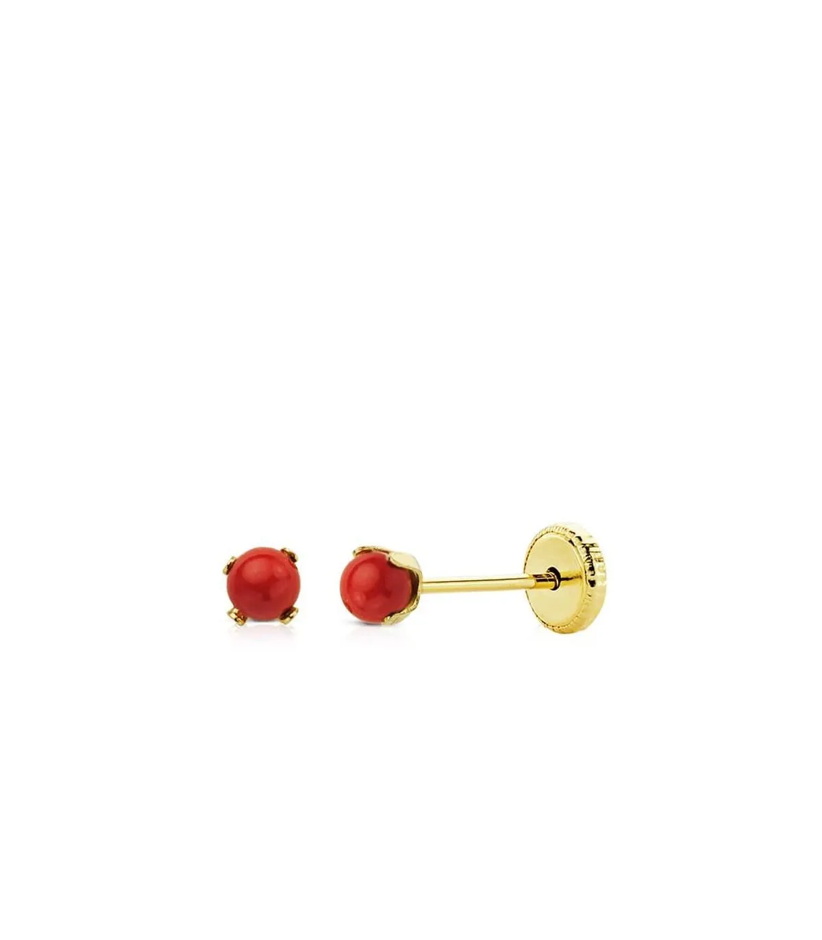 Clous d'oreilles Marianela Corail 3mm 18 Carats