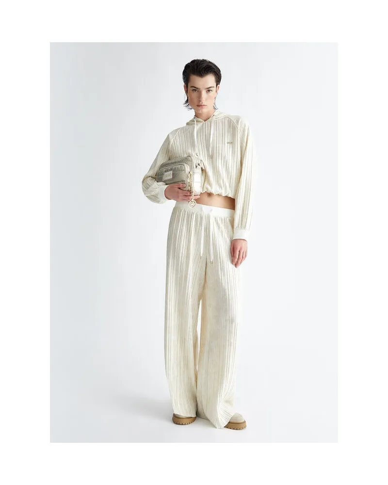COPIA LIU JO  TA4058 JS579 LT. IVORY GOLD  FELPA PLISS é