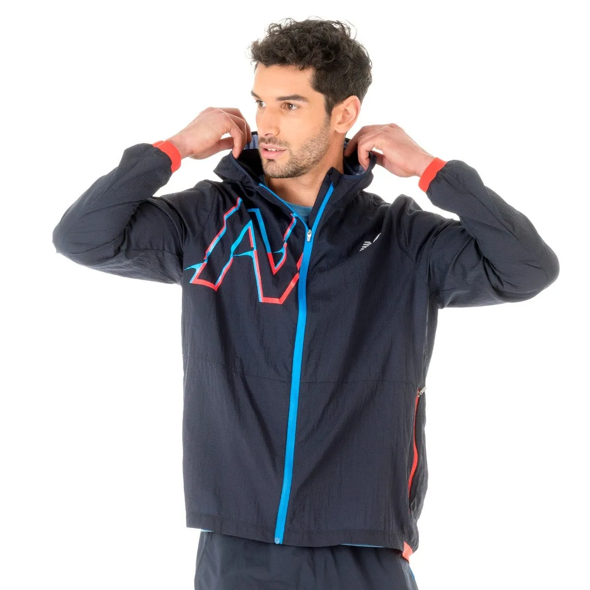 Cortavientos Running Hombre New Balance Empacable Azul 