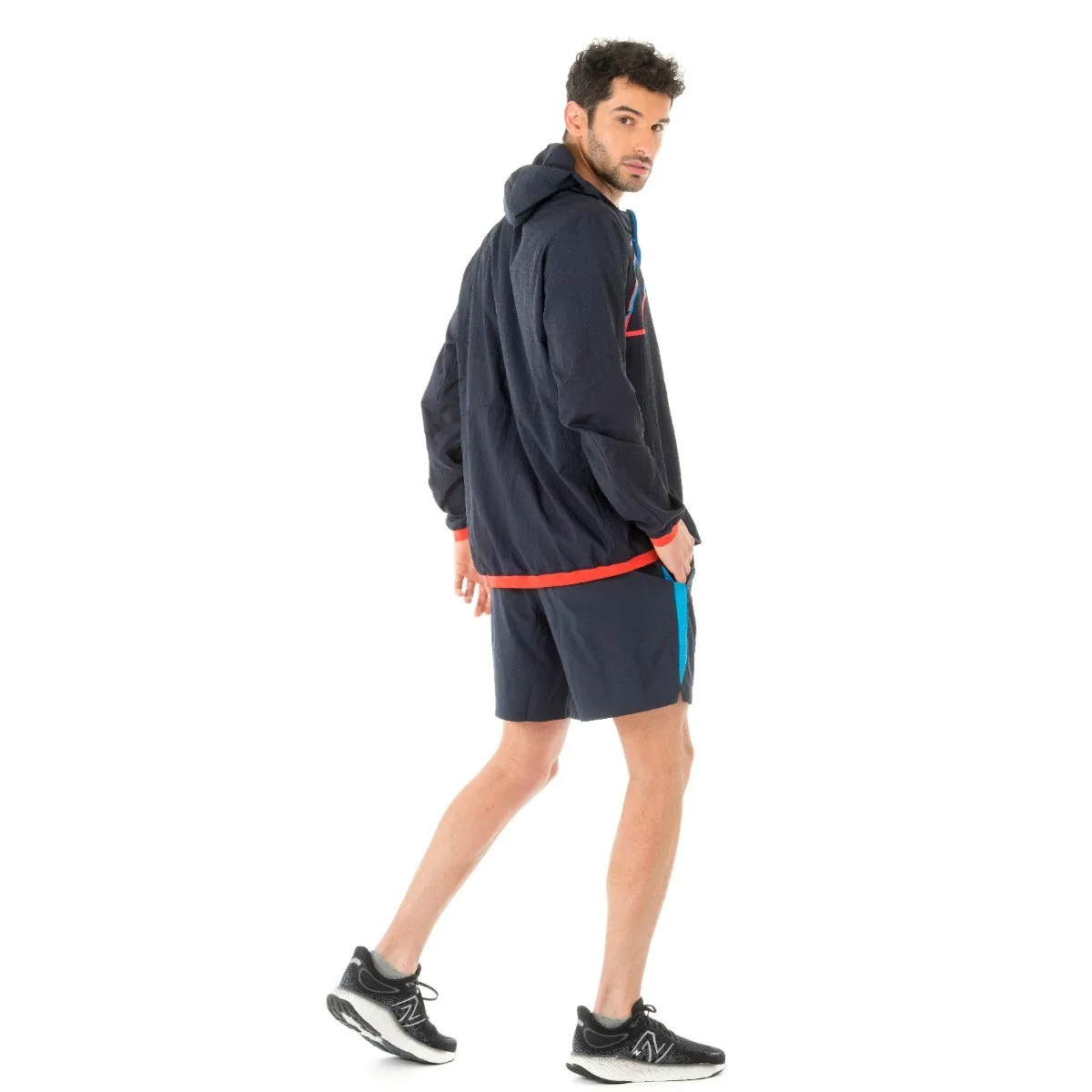Cortavientos Running Hombre New Balance Empacable Azul 