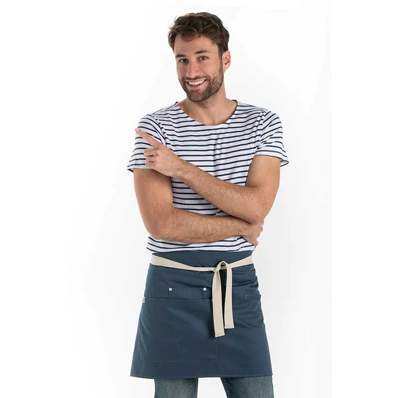 DELANTAL CINTURA AZUL CON CINTAS BEIGE  DYNEKE