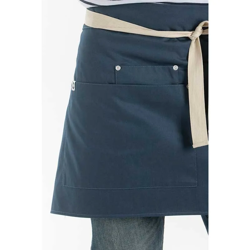 DELANTAL CINTURA AZUL CON CINTAS BEIGE  DYNEKE