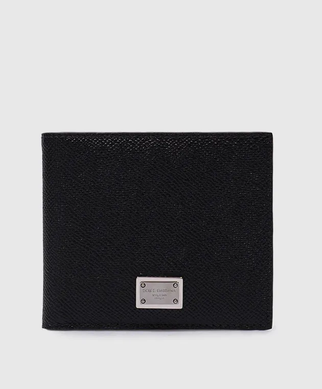 Dolce&Gabbana Black leather purse with metal logo