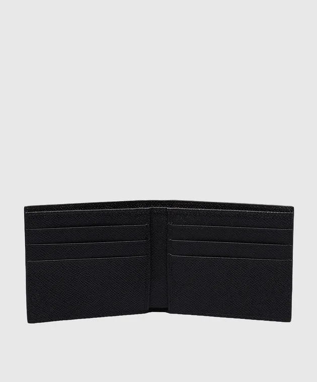 Dolce&Gabbana Black leather purse with metal logo