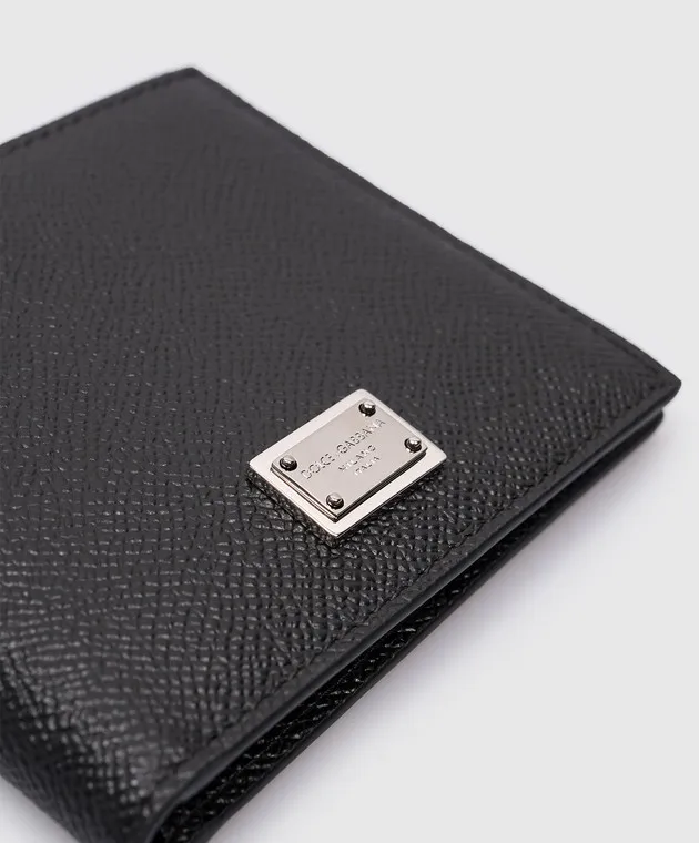 Dolce&Gabbana Black leather purse with metal logo