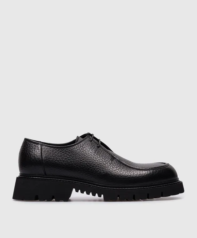 Doucal's Black leather derbies