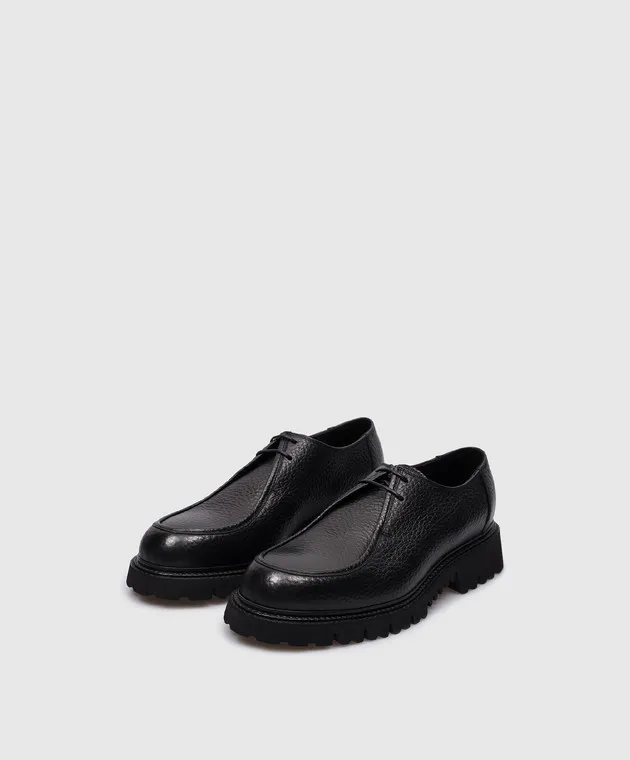 Doucal's Black leather derbies