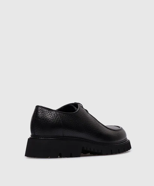 Doucal's Black leather derbies