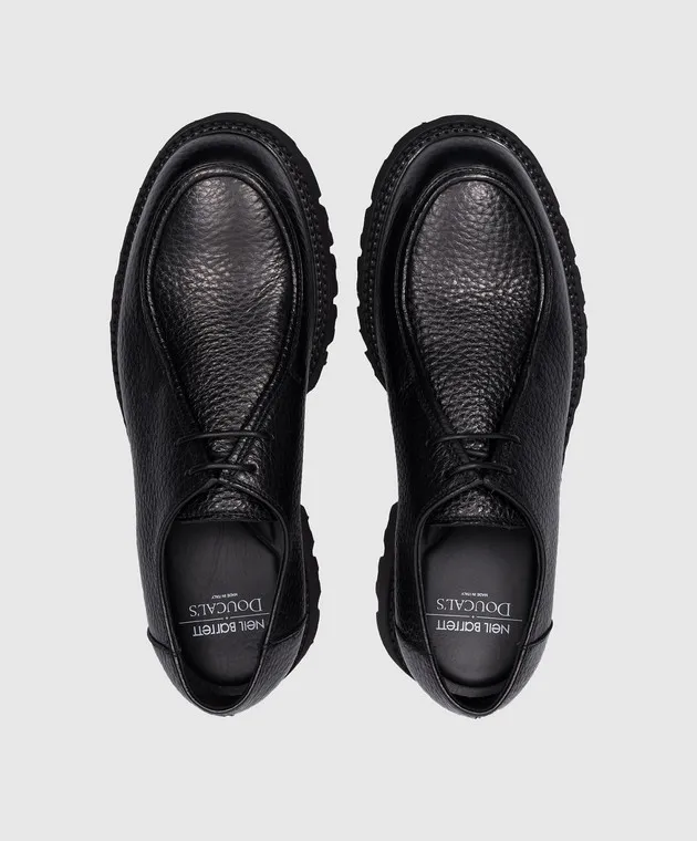 Doucal's Black leather derbies
