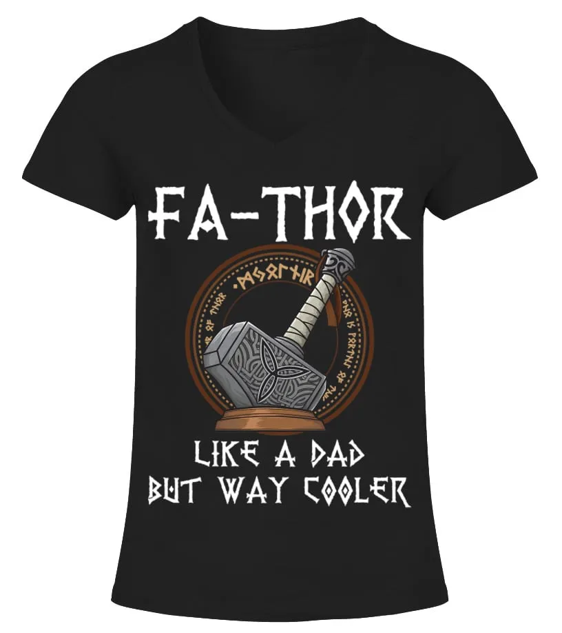 FATHOR  FATHERS DAY FATHERS DAY GIFT TSHIRT DAD FATHER TSHIRT CAMISETA CUELLO PICO MUJER