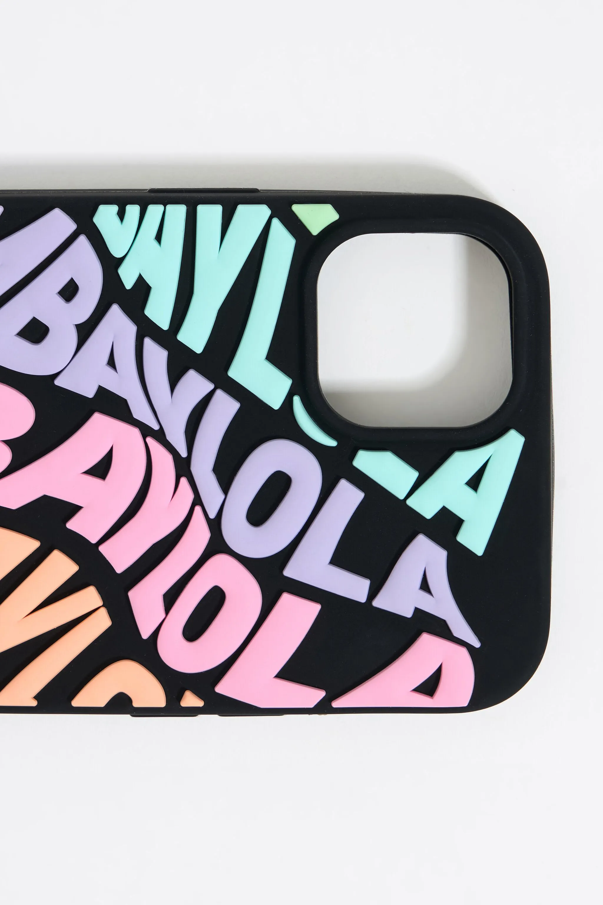 Funda iPhone 14 Pro silicona logo multicolor