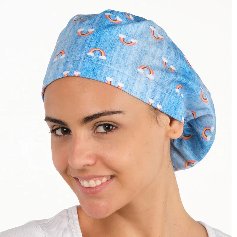 GORRO SANITARIO OUTLET CON GOMA AZUL ARCOIRIS  LACLA