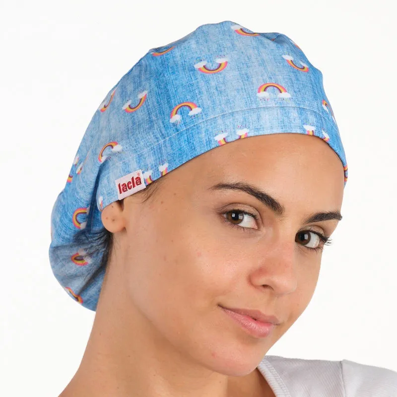 GORRO SANITARIO OUTLET CON GOMA AZUL ARCOIRIS  LACLA