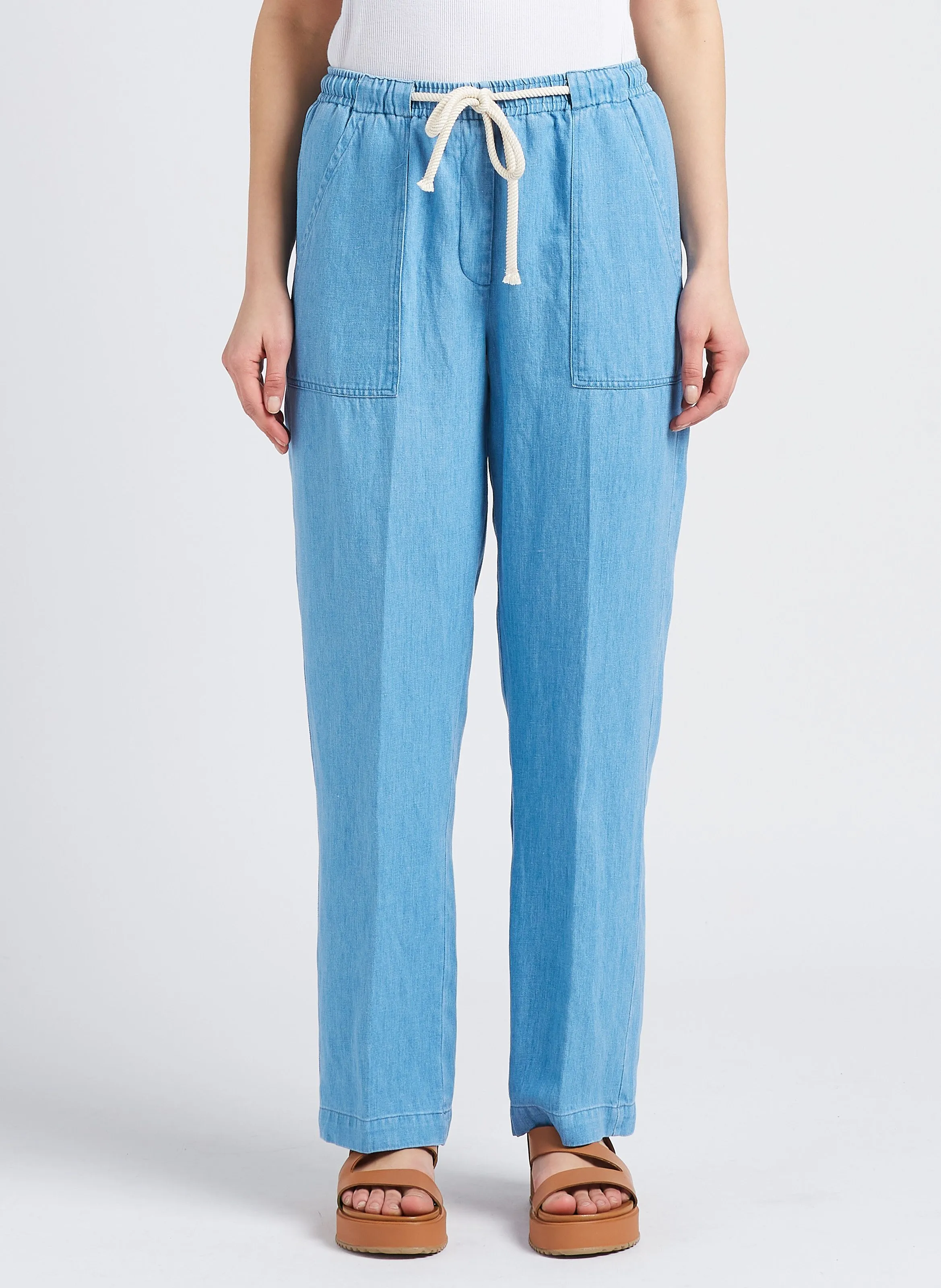 HARTFORD POMA  PANTALóN RECTO EN AZUL