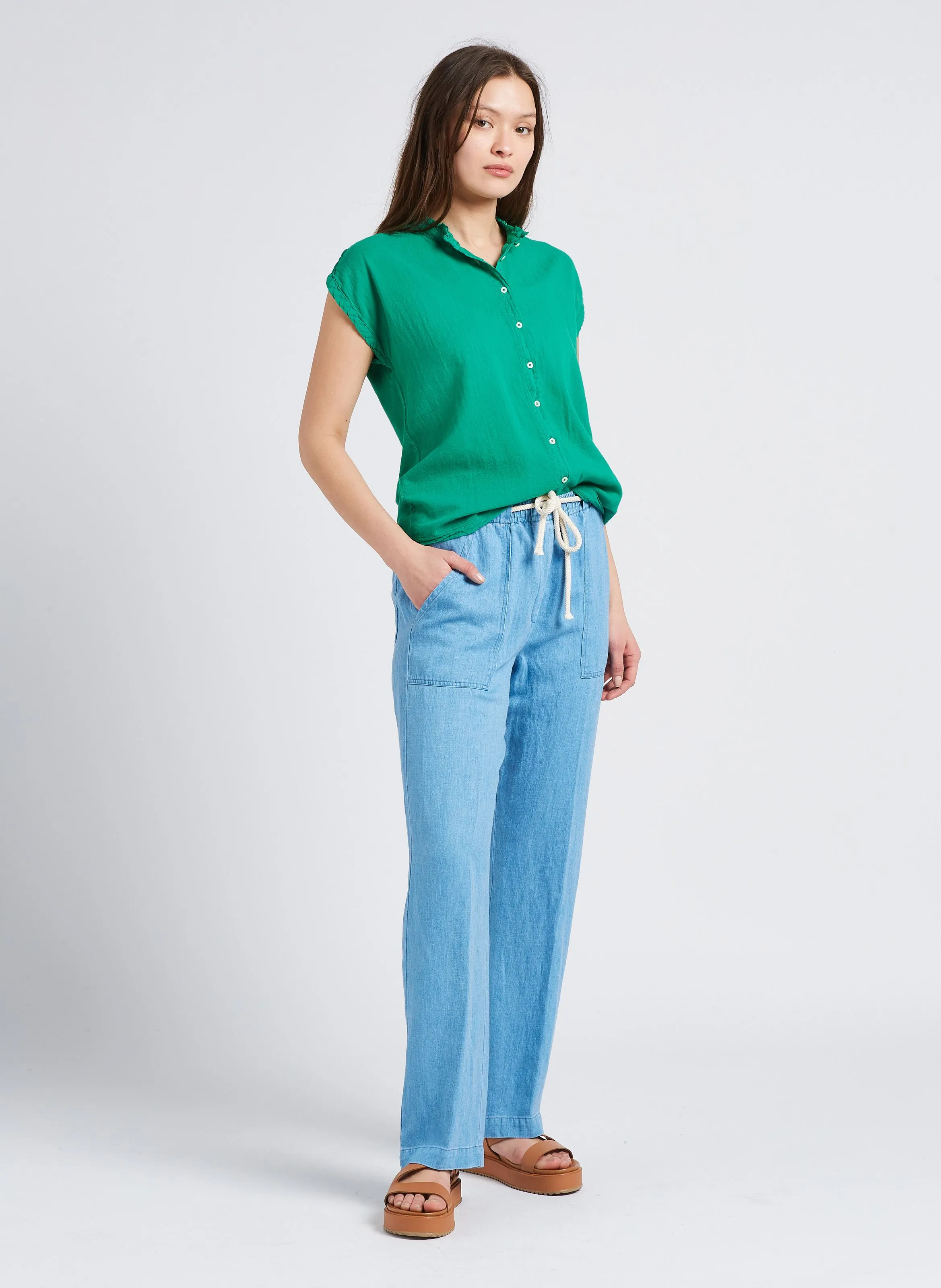HARTFORD POMA  PANTALóN RECTO EN AZUL