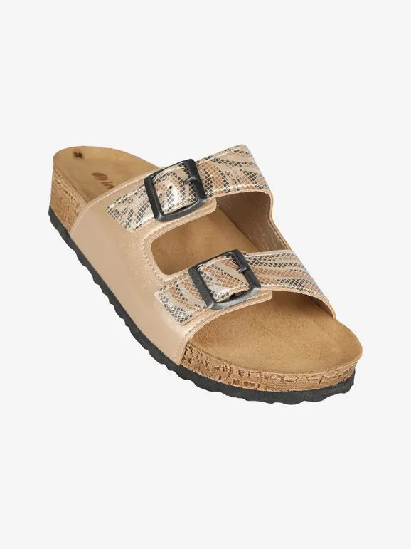 Inblu Babuchas de mujer con estampado y tiras