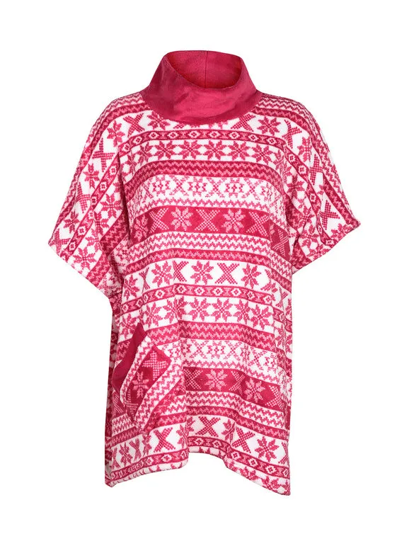 Infiore Poncho navideño de mujer