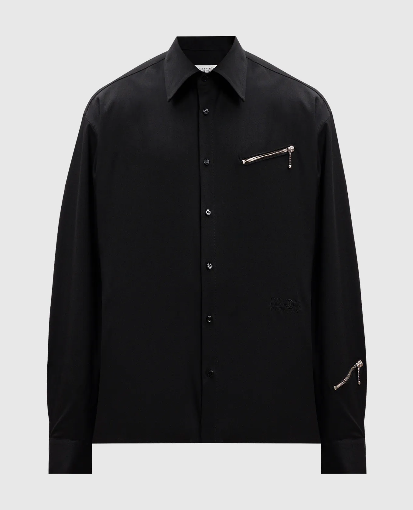 Maison Margiela MM6 Black shirt with logo embroidery