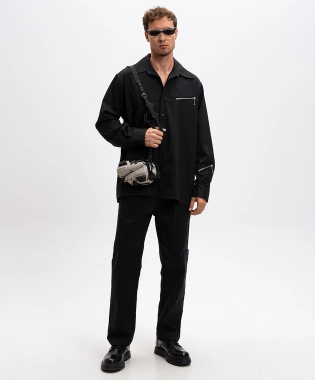 Maison Margiela MM6 Black shirt with logo embroidery