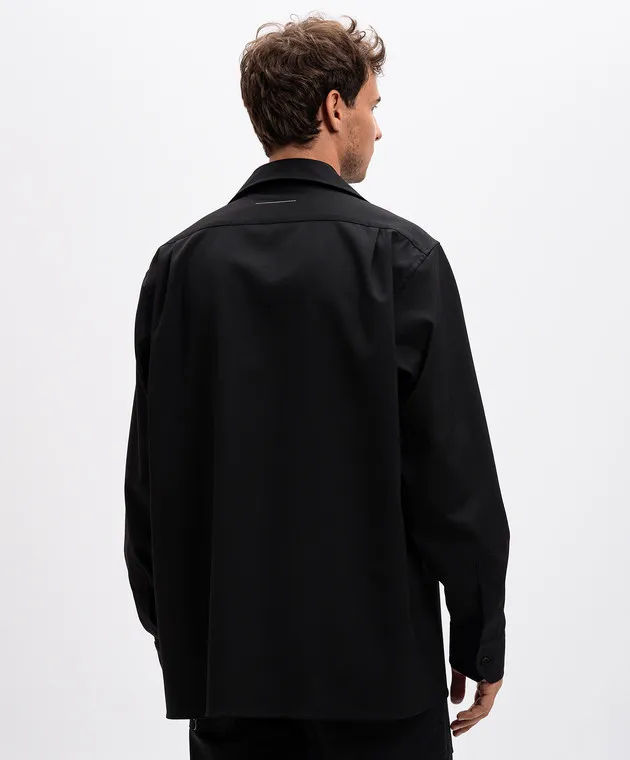 Maison Margiela MM6 Black shirt with logo embroidery