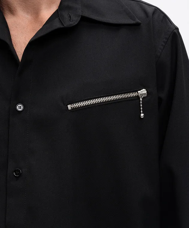 Maison Margiela MM6 Black shirt with logo embroidery