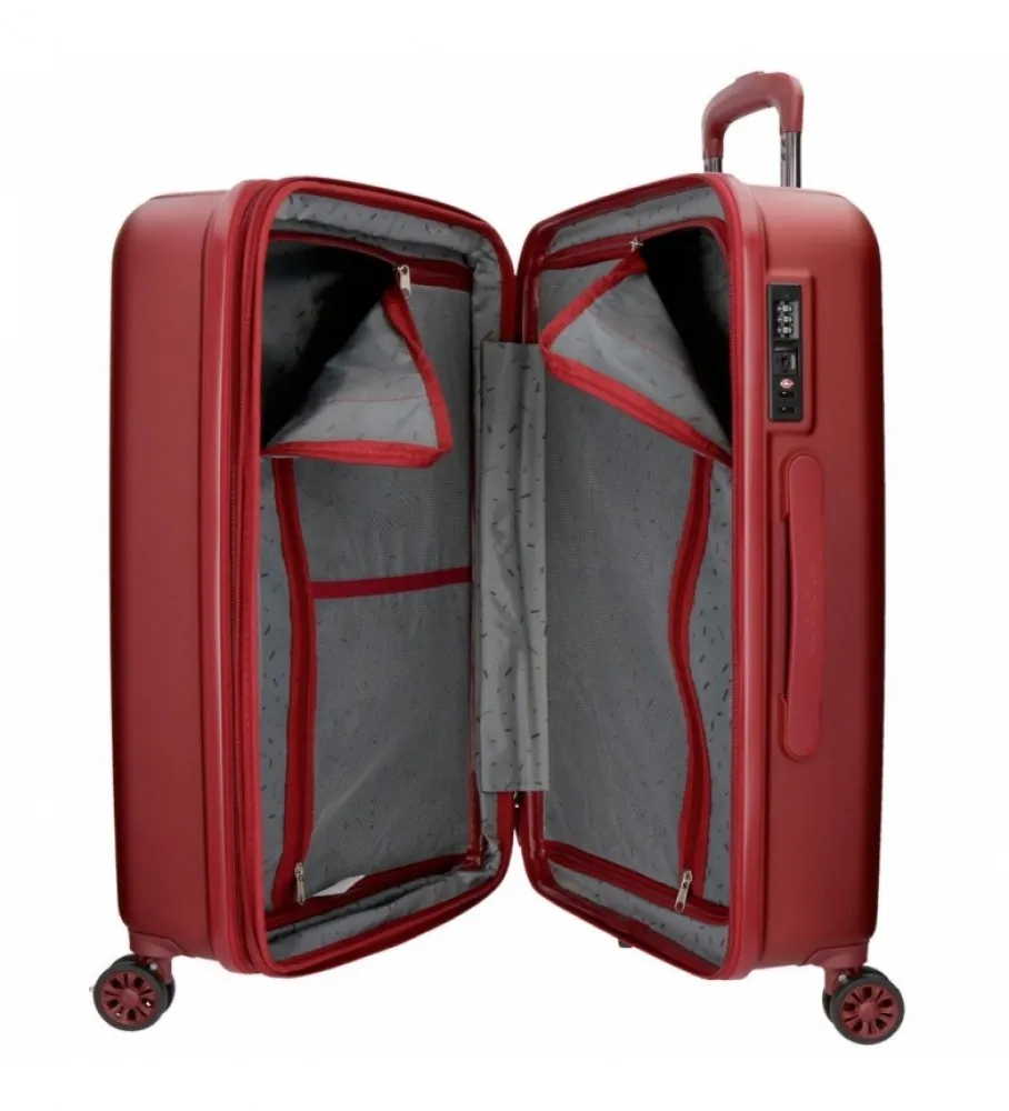 MALETA GRANDE MOVOM WOOD RíGIDA RED 49X70X28CM