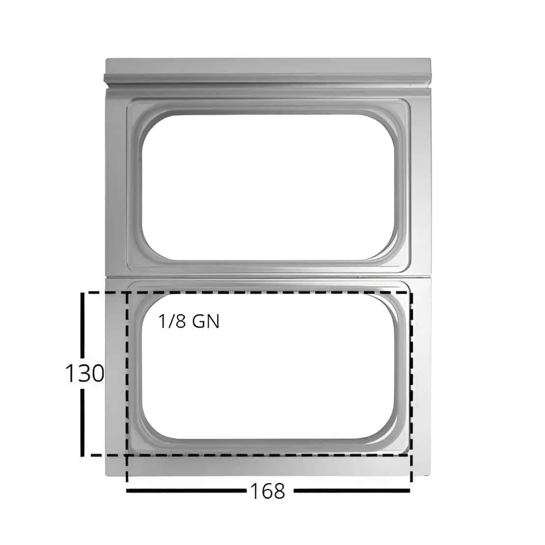 Molde para Termoselladora Manual 168x130mm (1/8GN) – 2 barquetas