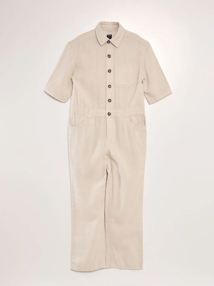 MONO RECTO DE MANGA CORTA   UNISEX  BEIGE