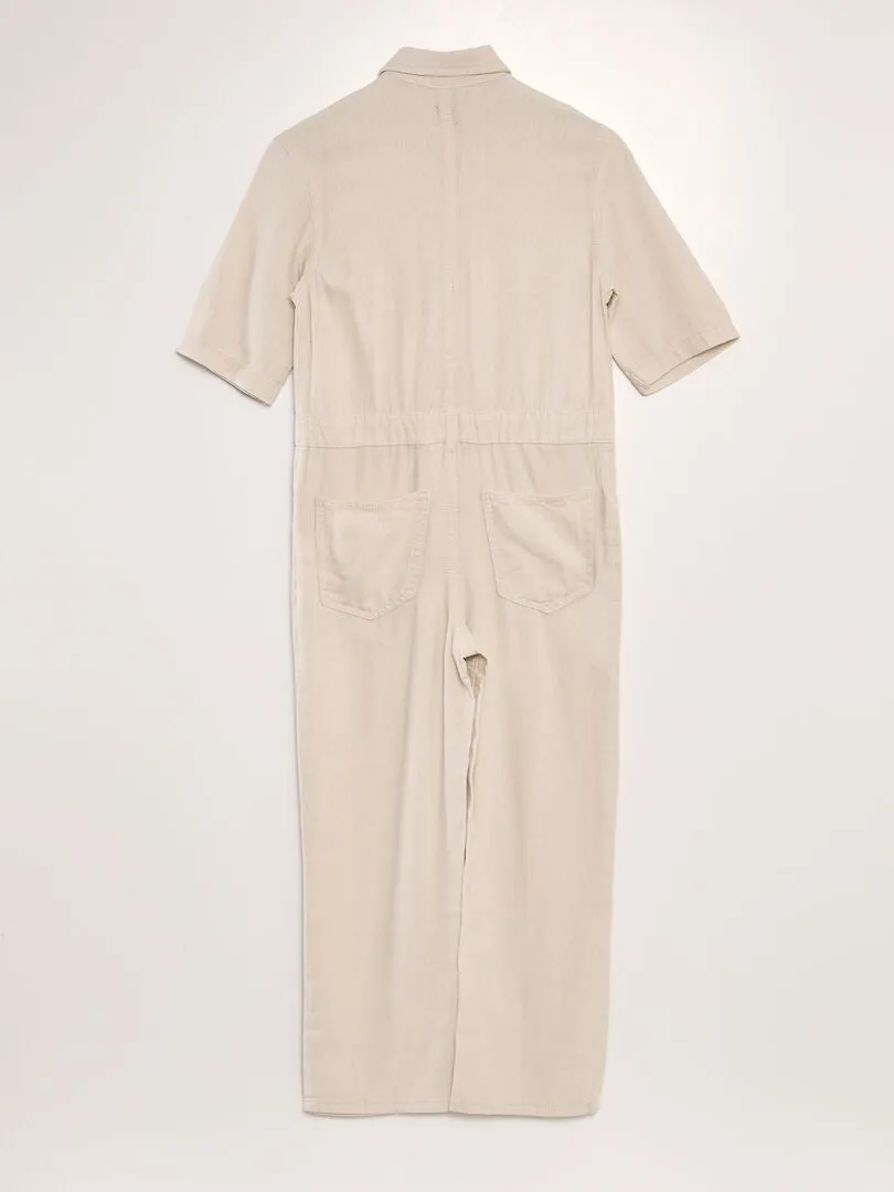 MONO RECTO DE MANGA CORTA   UNISEX  BEIGE