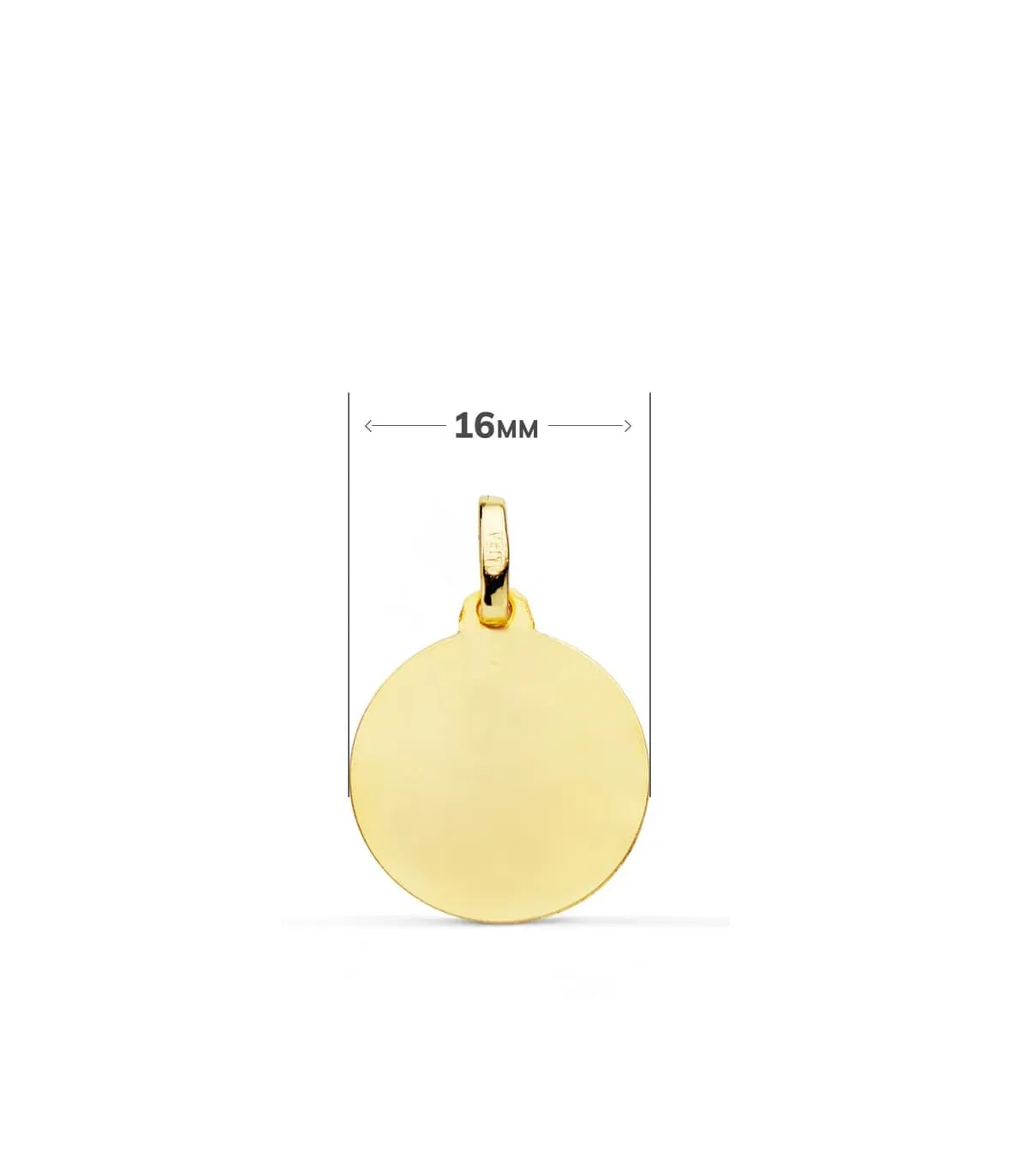 Médaille Ange sur les nuages Or 18K 16mm Facetté