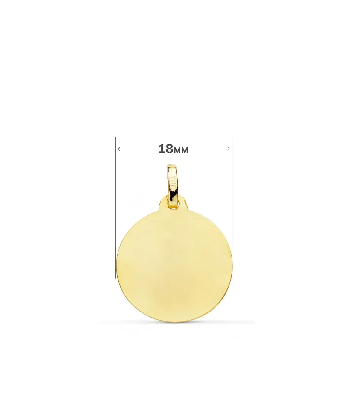 Médaille Ange sur les nuages Or 18K 18mm Biseau