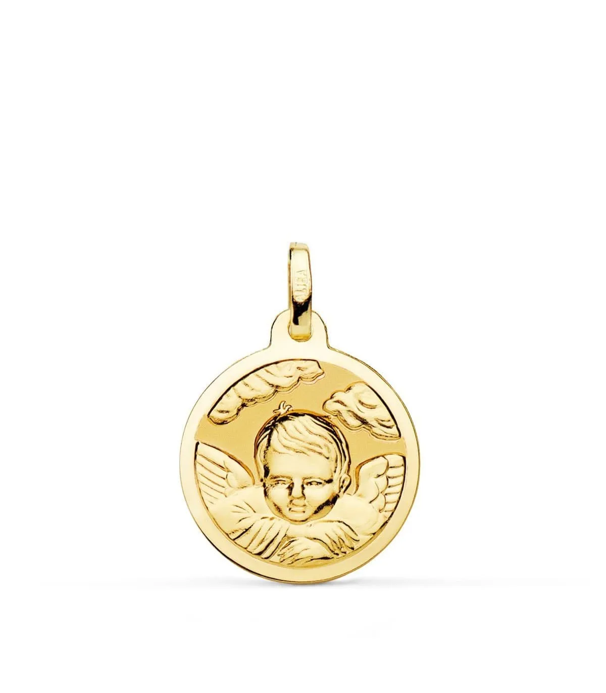Médaille Ange sur les Nuages Or 18K 18mm Brillante