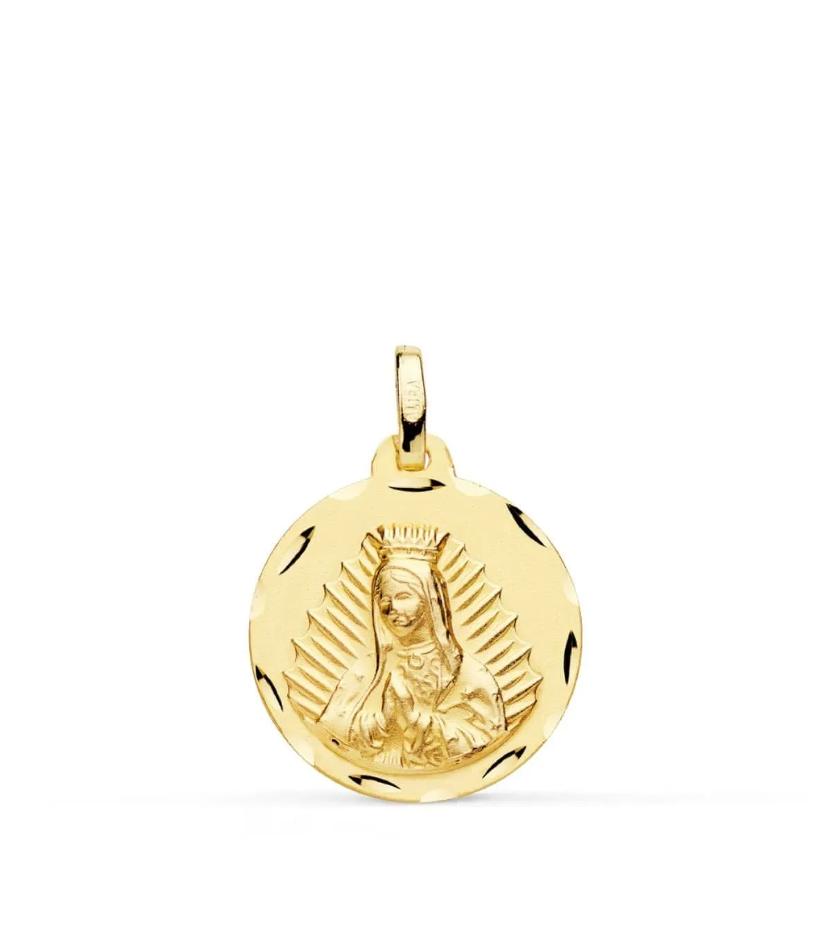 Médaille Vierge Guadalupe Mexique Or 18 K 18 mm