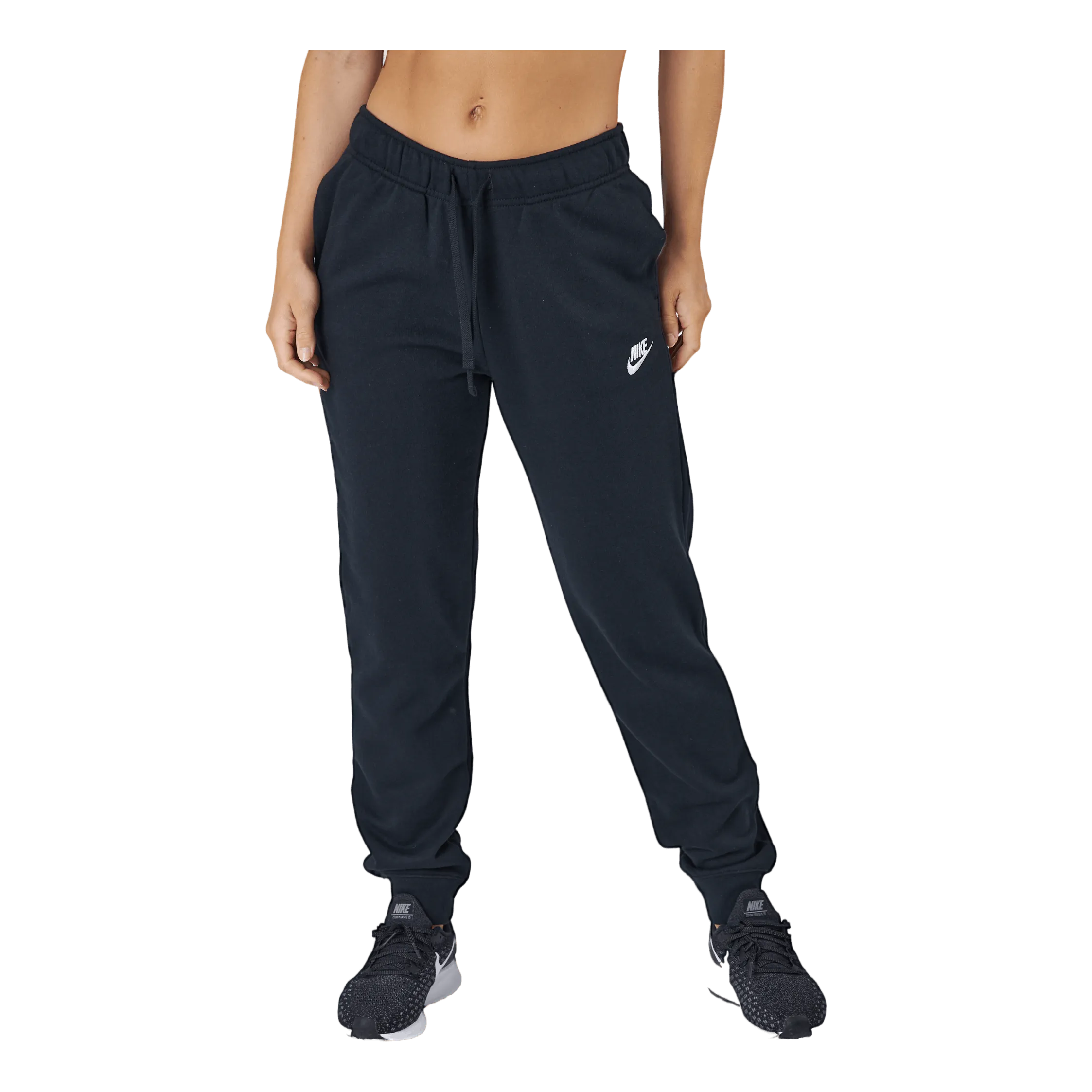 NIKE SPORTSWEAR CLUB FLEECE WOMEN'S MIDRISE JOGGERS BLACK/WHITE